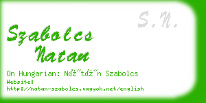 szabolcs natan business card